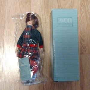 Skating Party Porcelain Doll with Stand Avon Vintage 1991 NIB